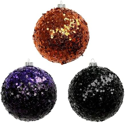 Ashland 475 Inch Sequin Ball Halloween Ornament Set
