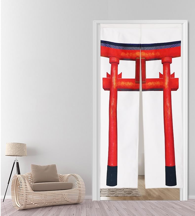 Noren Japanese Style Doorway Curtain with Torii Print