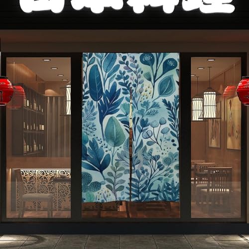 Japanese Noren Leaf Shape Door Curtain 34x57 Inches