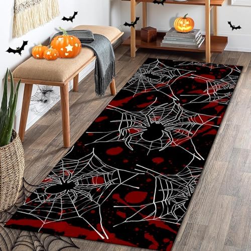 Gothic Spider Web Hallway Runner Rug 13x7ft