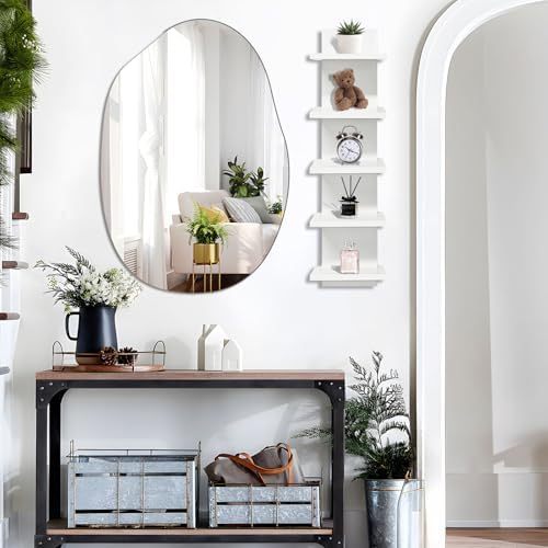 5 Tier Wall Mounted Floating Shelf Natural Finish