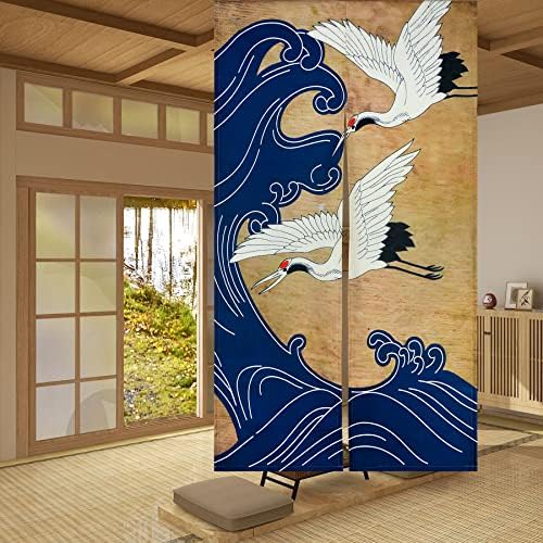 LIGICKY Retro Japanese Noren Curtain Linen