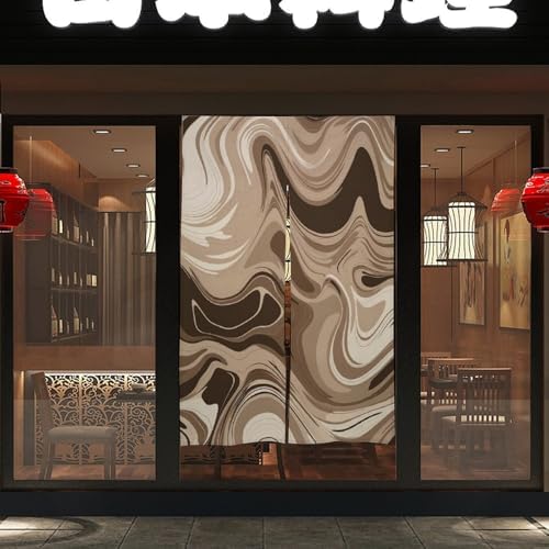 Taupe and White Split Door Curtain Panel 17x57 Inch Blackout Privacy Divider