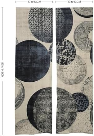 Japanese Noren Door Curtain Indigo Circle Pattern 34x57 Inch