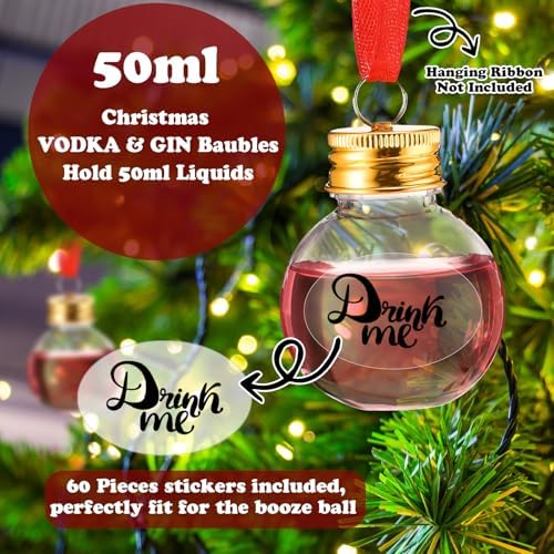 Patelai Clear Christmas Fillable Ornaments 48 Pcs