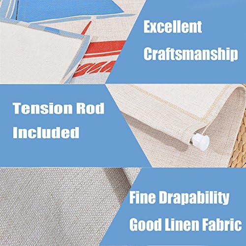 Liveinu Japanese Noren Door Curtain Tapestry with Tension Rod 33x66 Inch