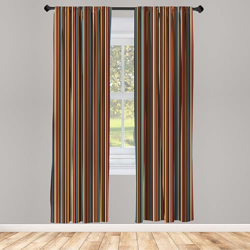 Ambesonne Striped Window Curtains Pack of 2