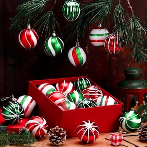 Jetec 24 Pcs Shatterproof Christmas Ball Ornaments