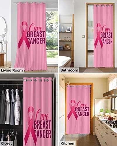 Cure Breast Cancer Door Curtains - 96 Blackout Panels for Bedrooms