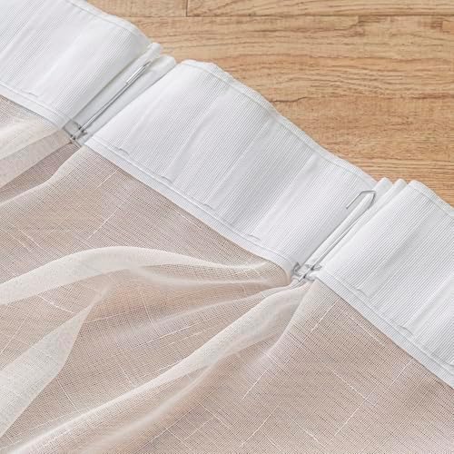 Off White Sheer Curtains 100 Inch Long 2 Panels Custom