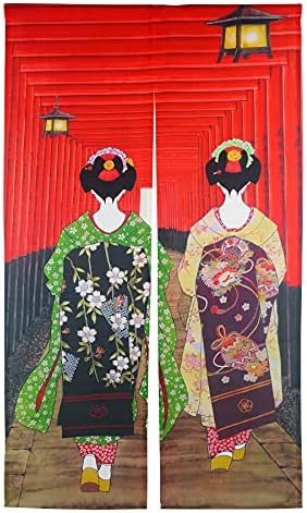 LIGICKY Noren Doorway Curtain Kyoto Geisha Fushimi Inari Tapestries