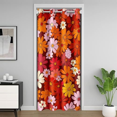 60s 70s Groovy Door Curtain 42x80 Inch