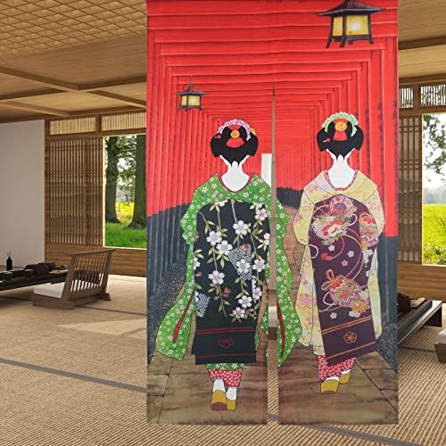 LIGICKY Noren Doorway Curtain Kyoto Geisha Fushimi Inari Tapestries