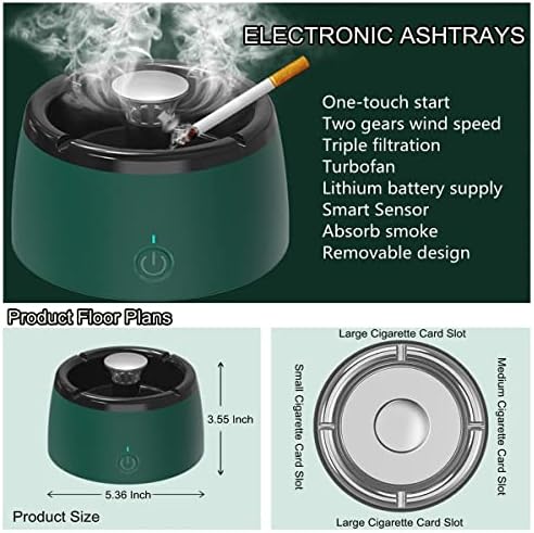 MCOURASOY Smokeless Ashtray for Home Indoor Use