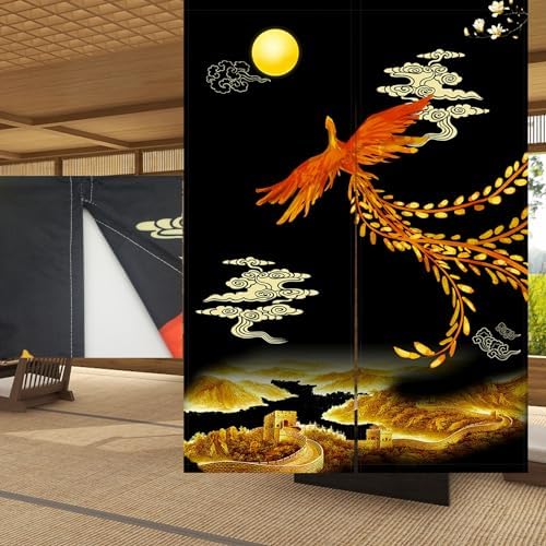 LIGICKY Chinese Style Noren Door Curtain Double Sided