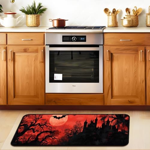Halloween Bat Kitchen Floor Mat 51x17 Non-Slip