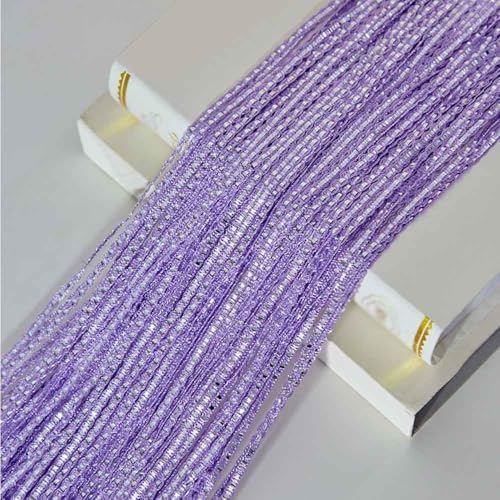 Doorway Beads Curtain with Rose Design Purple 118x79in