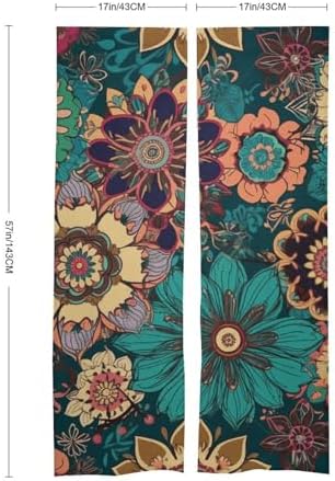 Bohemian Flower Door Curtain Panel 17x57 Inch Split Door Divider
