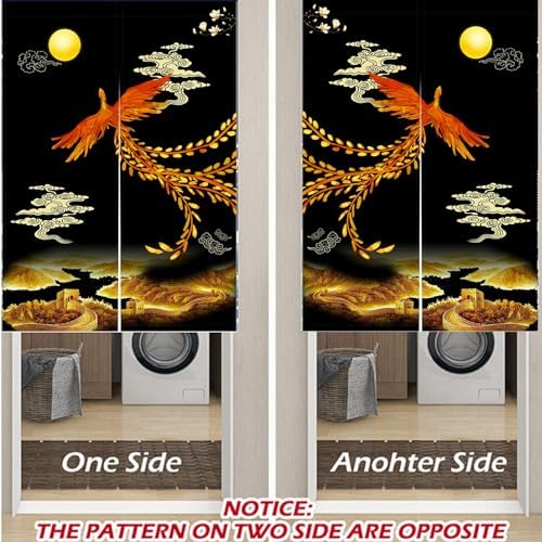 LIGICKY Chinese Style Noren Door Curtain Double Sided