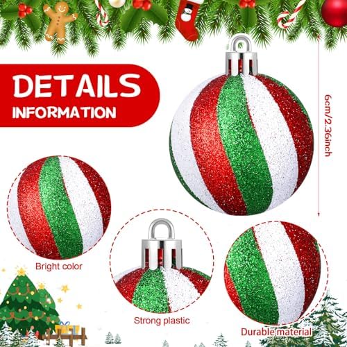Jetec 24 Pcs Shatterproof Christmas Ball Ornaments