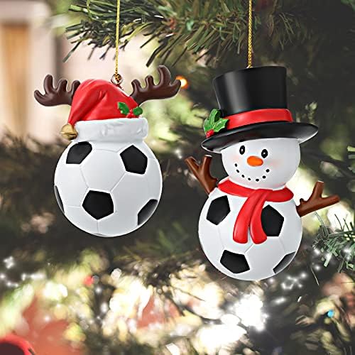 Jetec 2 Piece Christmas Football Pendant Set