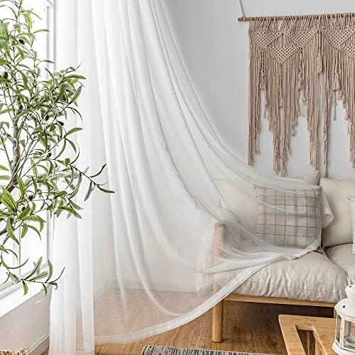 Off White Sheer Curtains 100 Inch Long 2 Panels Custom