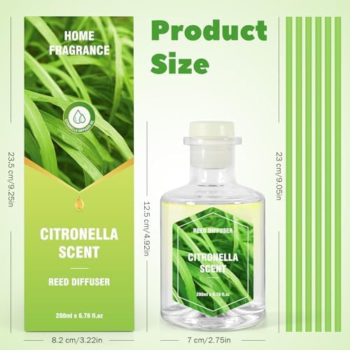 SCENTORINI Citronella Reed Diffuser Set 67 Fl Oz