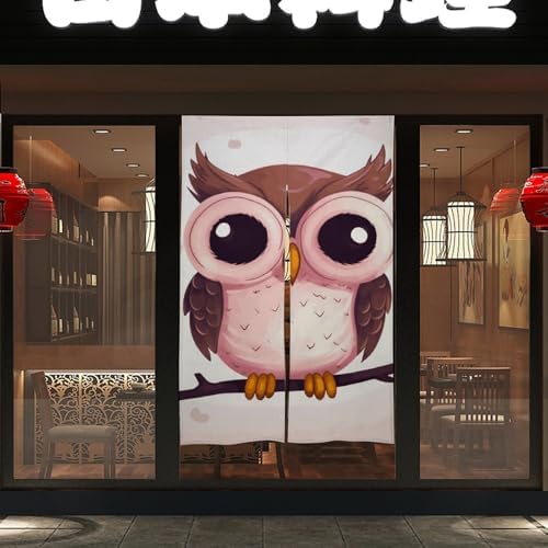 Cute Owl Door Curtain Panel 17x57 Inch Split Door Divider