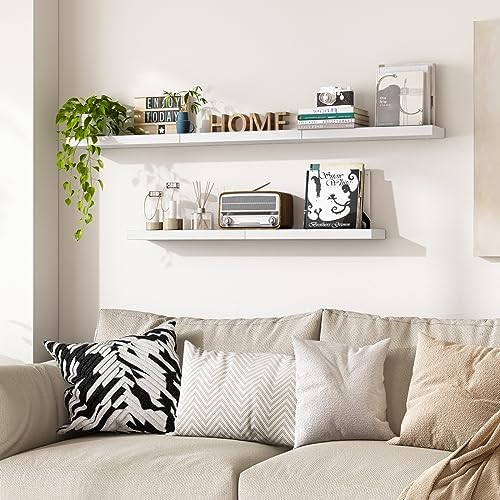 Fixwal 158in Floating Shelves White 5 Pack