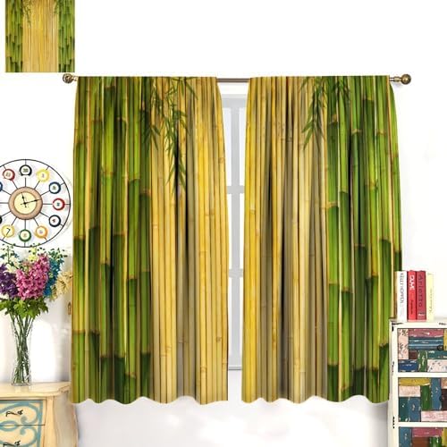 Focusbrite Bamboo Curtains 2 Panels 42x63 Inches