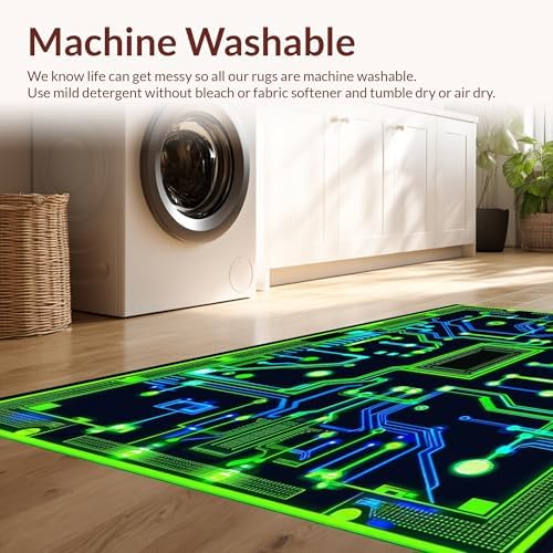 Ultra Soft 4x6 Area Rug with Fluorescent Grid Lines