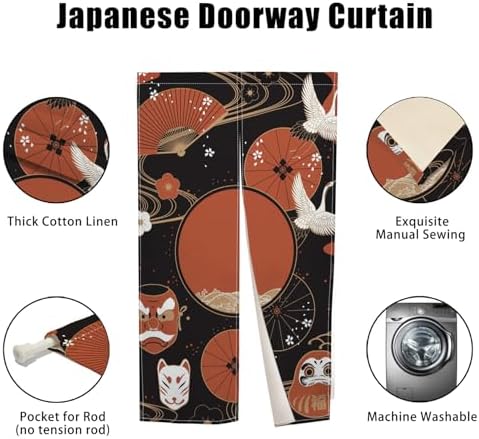 Japanese Doorway Curtain Noren Artistic Painting 335x709