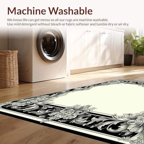 Ultra Soft 6x9 Area Rug with Baroque Pattern