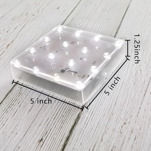LARDUX Square LED Light Base with Remote 5 Inch