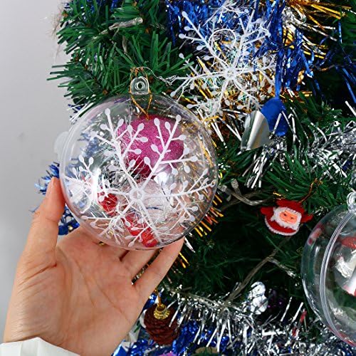 Uxcell Clear Plastic Christmas Baubles 9cm 5pcs