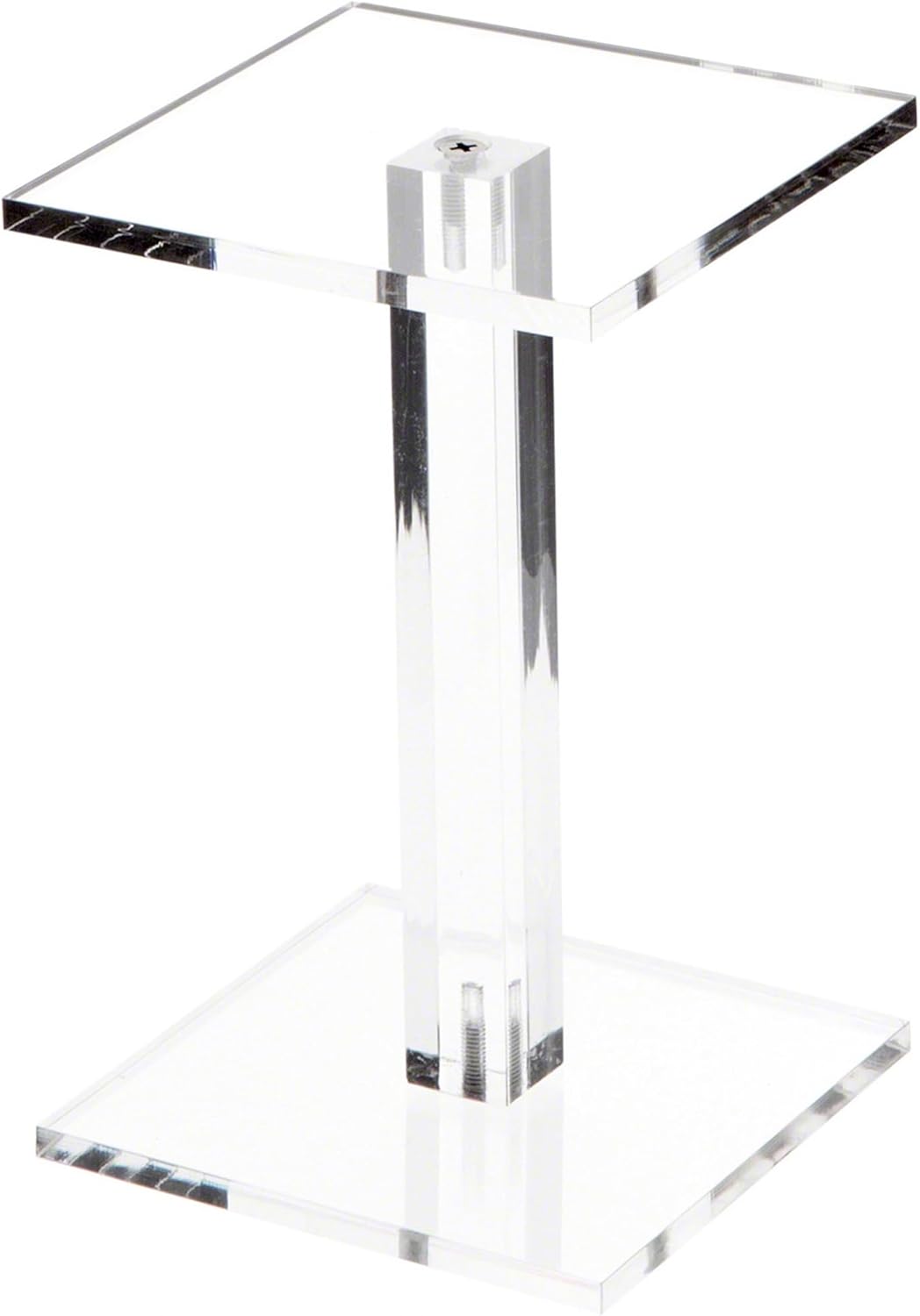 Plymor Clear Acrylic Square Barbell Pedestal Display Riser
