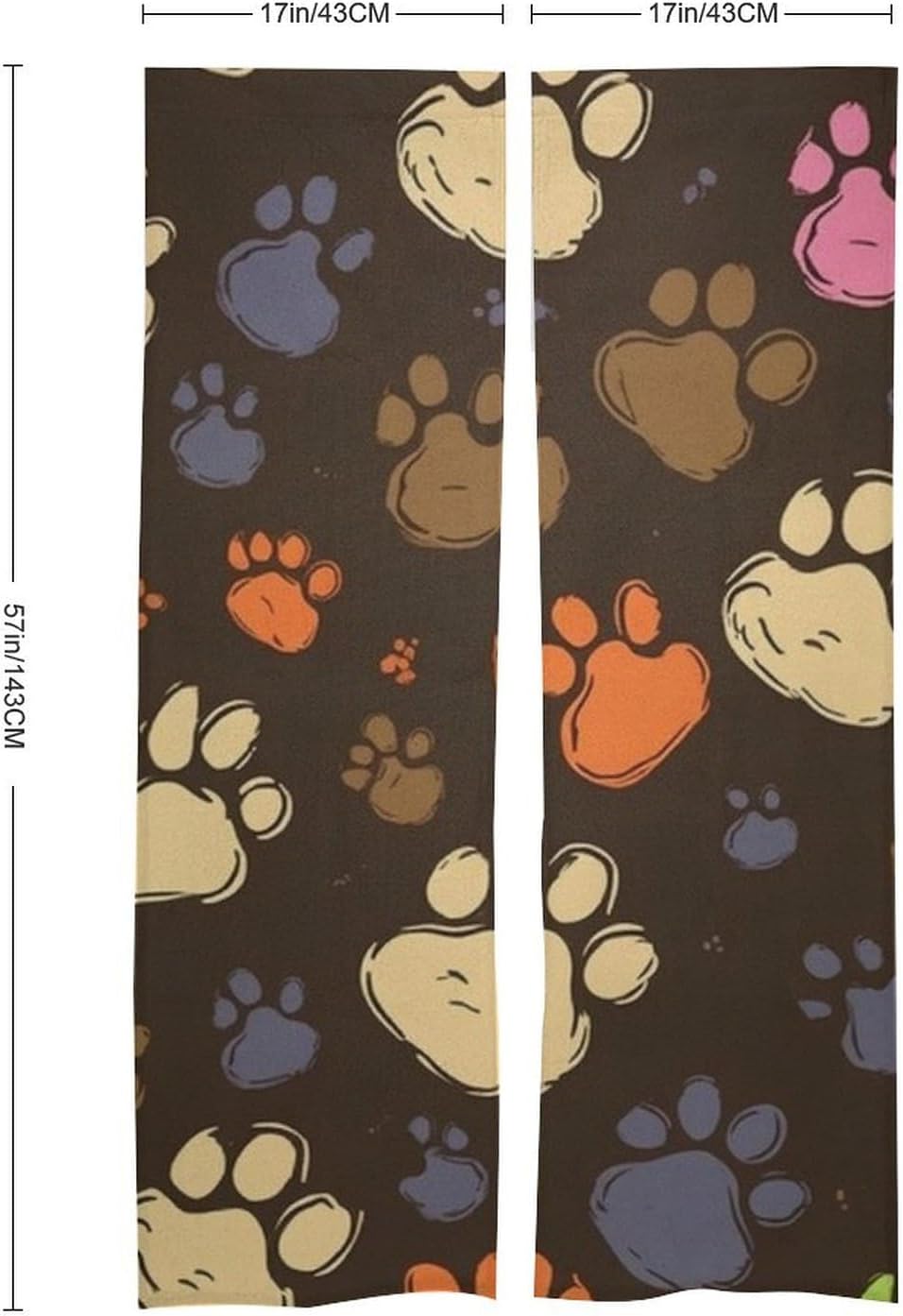 Dog Paws Print Door Curtain Panel 17x57 Inch
