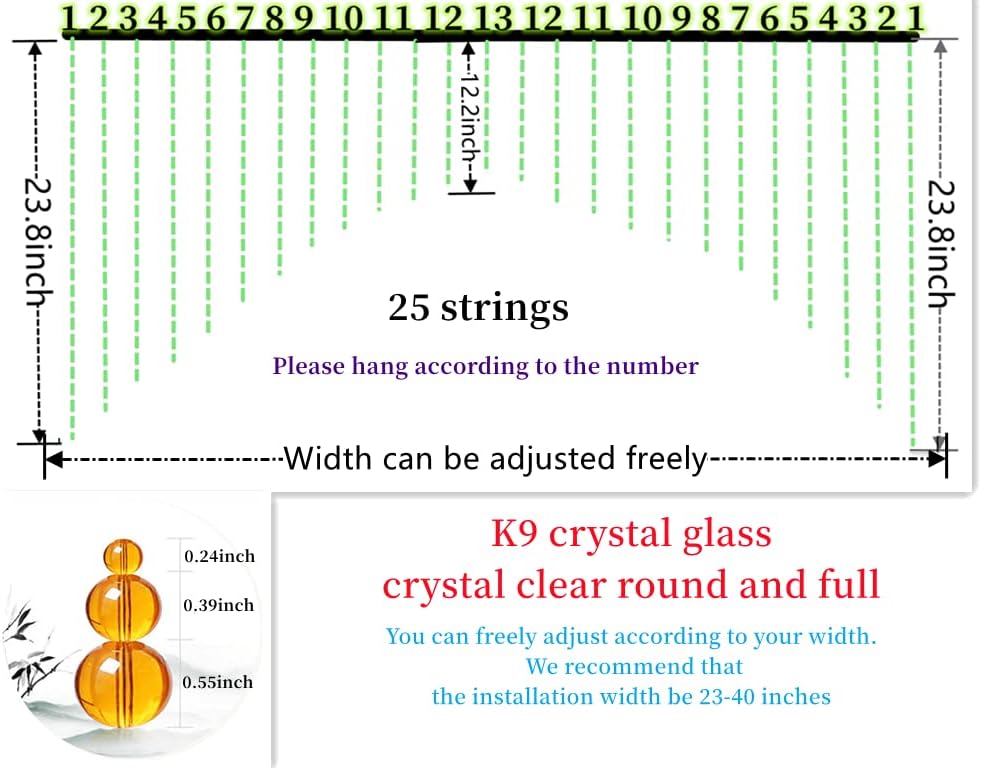 Clear Crystal Beaded Curtain for Doorways and Windows