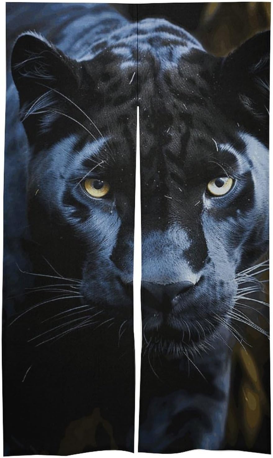 Panther Door Curtain with Blue Eyes 57 X 17 Inches