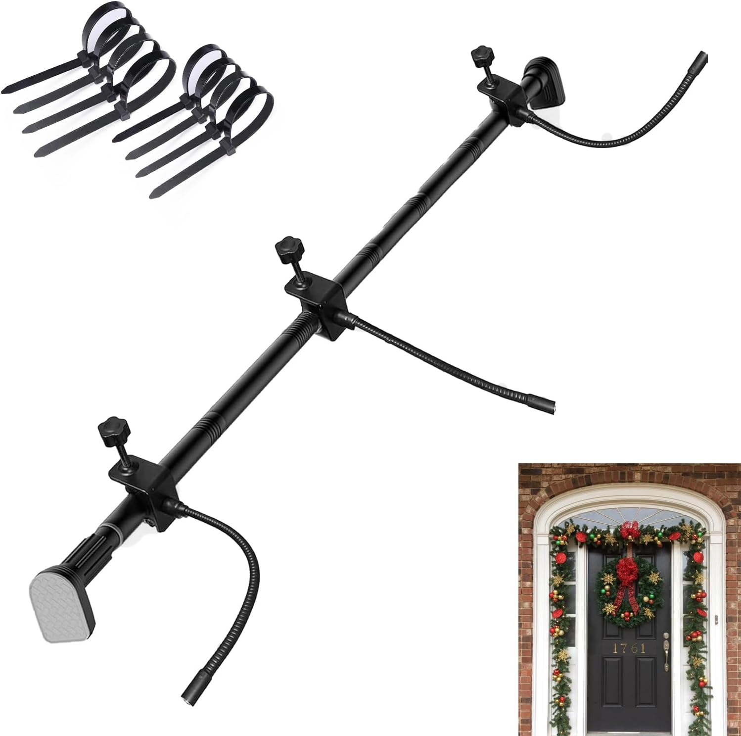 Adjustable Wreath Hanger for Front Door No Hardware Needed