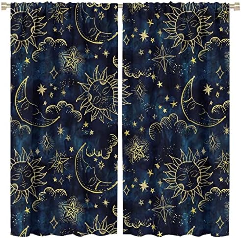Sun and Moon Curtains Bohemian Style 2 Panels 42x63