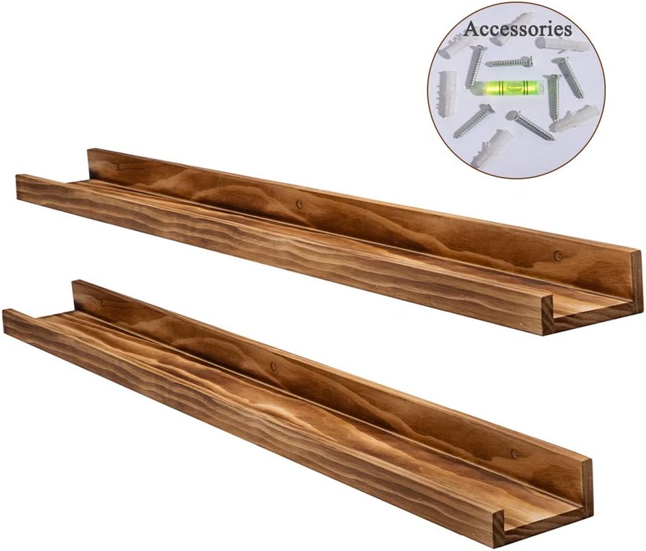 AZSKY Rustic Floating Shelves Set of 2 for Wall Display