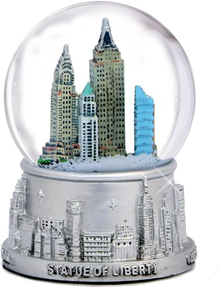New York City Silver Snow Globe 35 Inches Tall