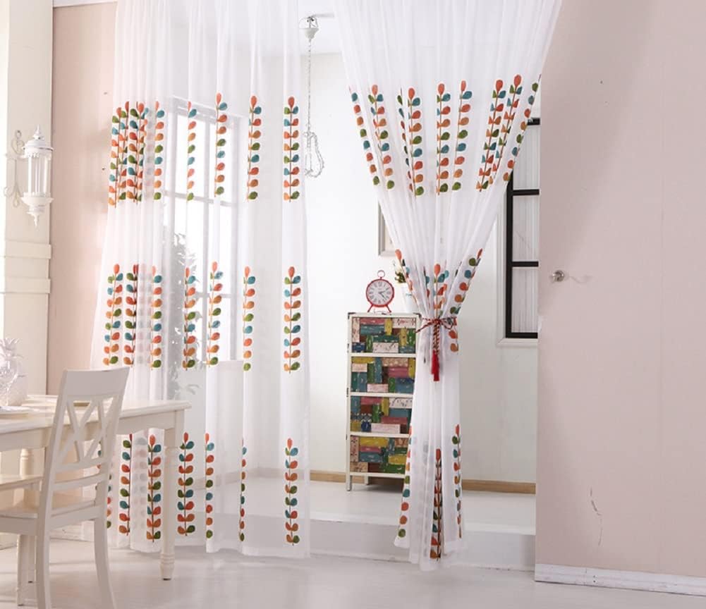 Voile Sheer Curtains with Rod Pocket for Kids Room