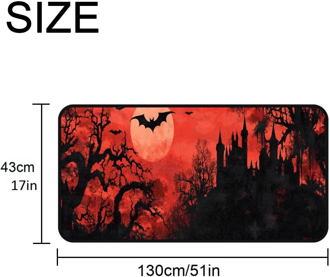 Halloween Bat Kitchen Floor Mat 51x17 Non-Slip