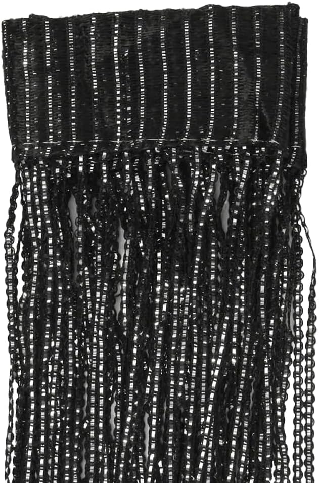 Black Wall Panel Fringe Curtain 110x110 Inch
