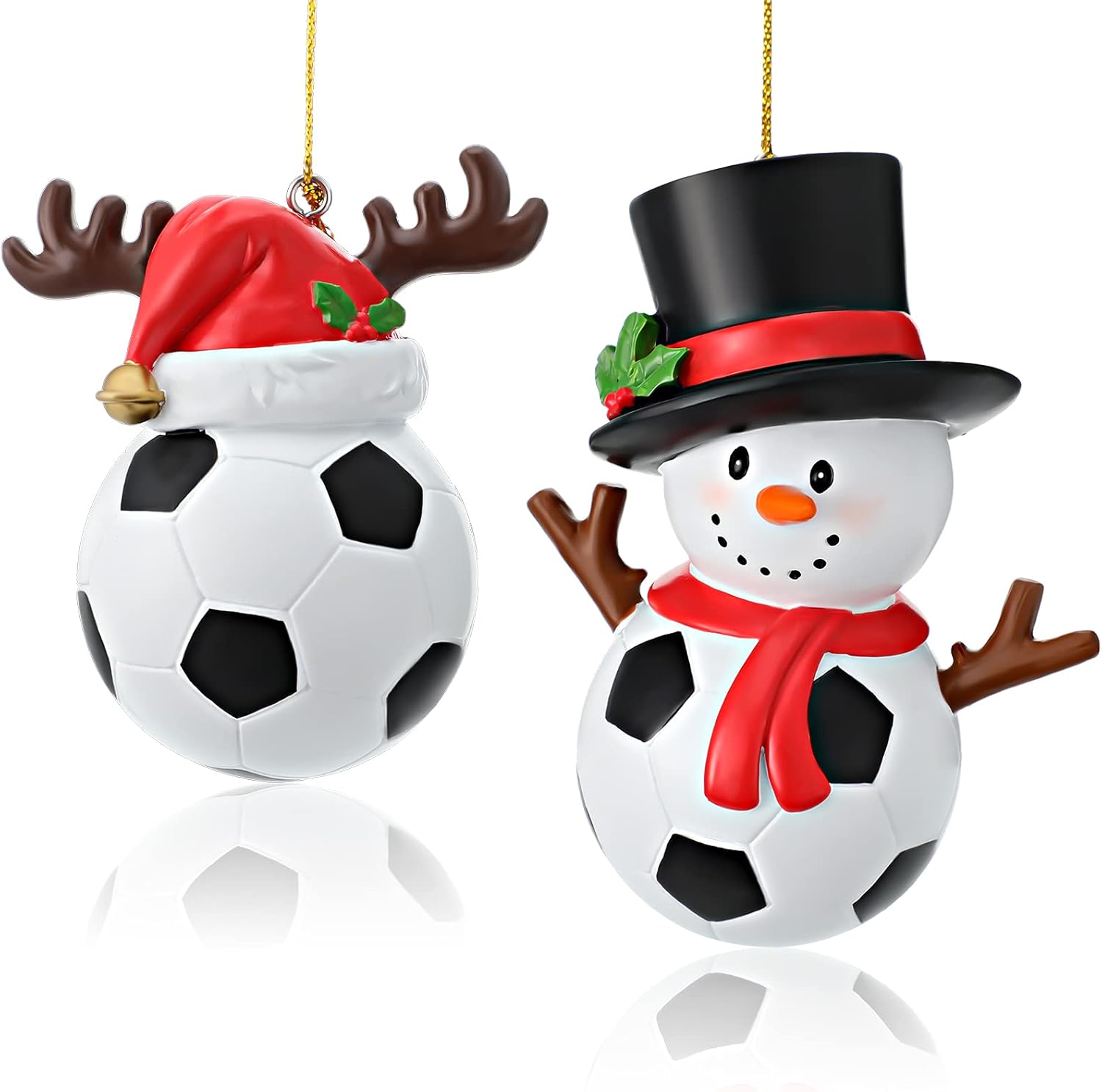 Jetec 2 Piece Christmas Football Pendant Set