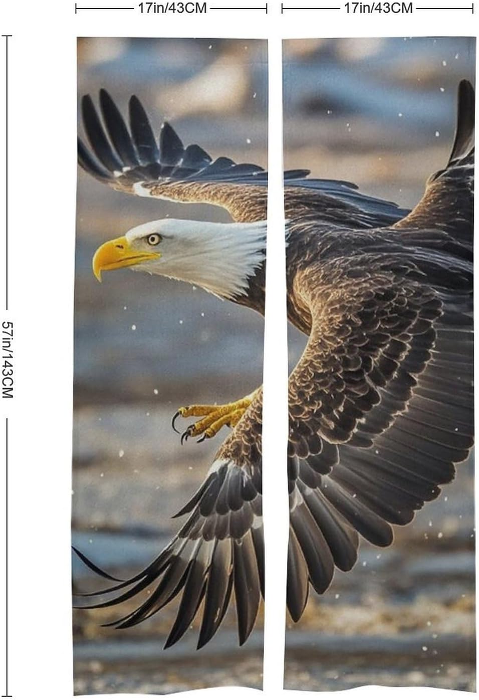 Bald Eagle Flying Door Cover Curtain 57x17 Inches