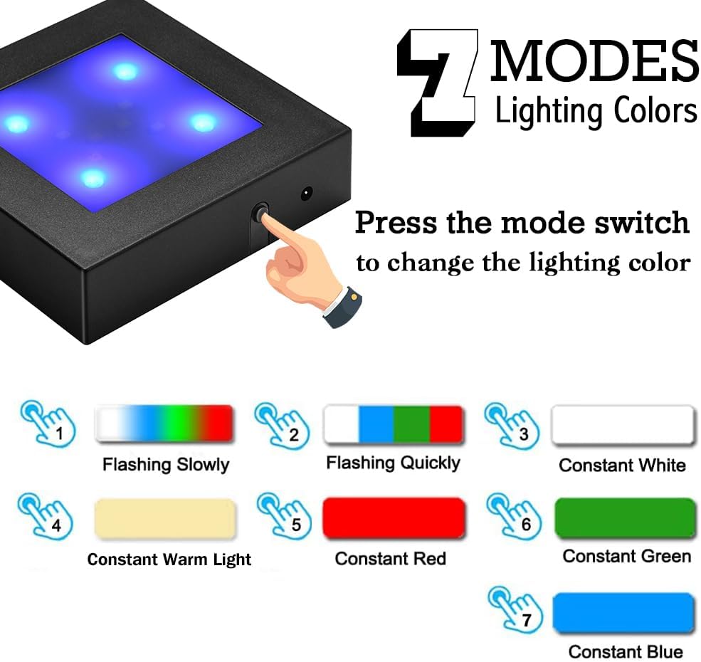 LED Lighted Square Display Stand for Decor and Crystals