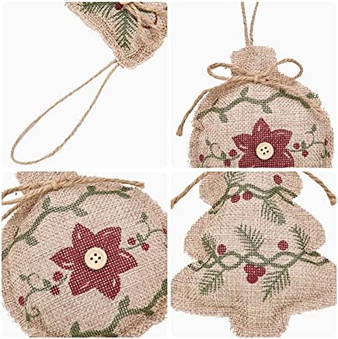 Jetec 16 Piece Rustic Christmas Burlap Decorations
